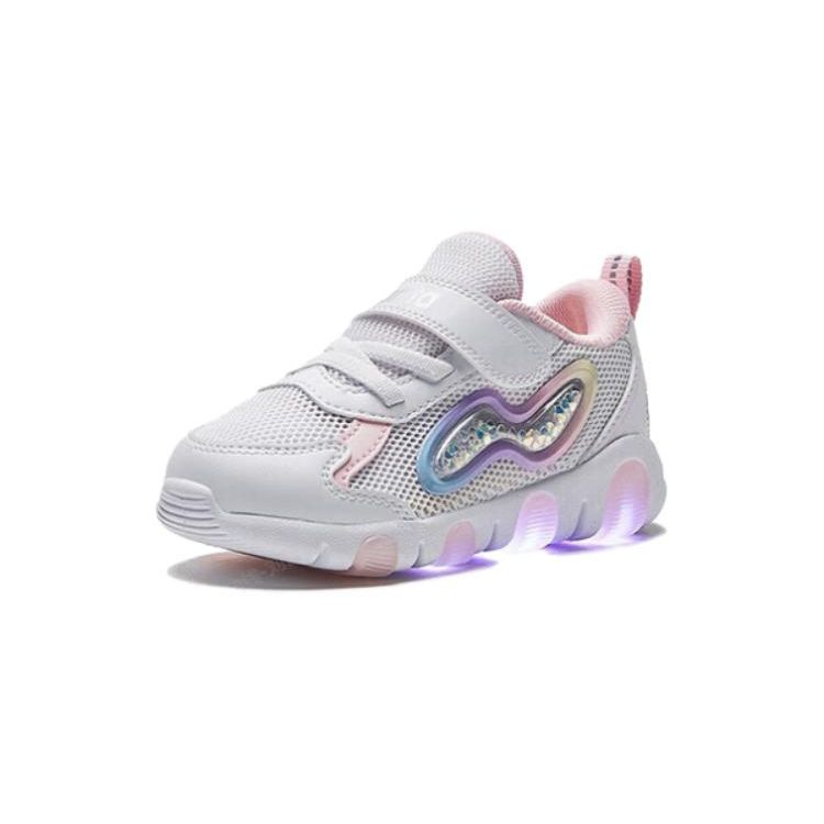 Anta Kids Butterfly Wing Comfortable Anti-Kick Wear-Resistant Low-Top Walking Shoes Baby shoes White Pink 322330003-1