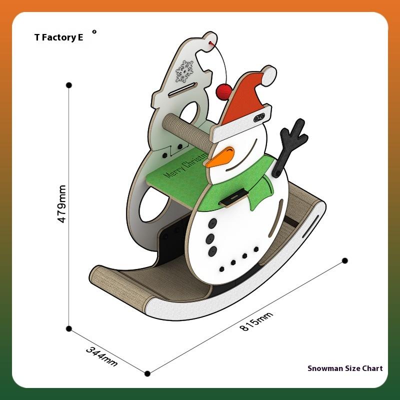 

Christmas Snowman Wobble Cat Tree Sisal Scratching Post Wear-Resistant Replaceable Cat Bed Condo Holiday Furniture
