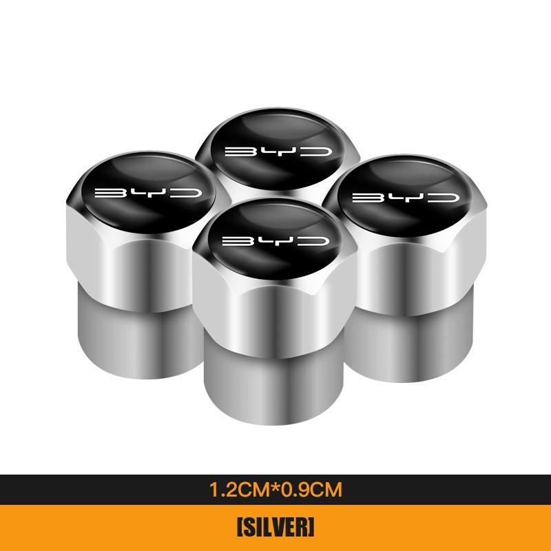 

4Pcs Car Wheel Tire Valves Caps Waterproof Dustproof Cover For BYD Atto 3 Yuan Plus Han Tang EV F3 E6 Dmi Song F0 Qin Pro G3 I3