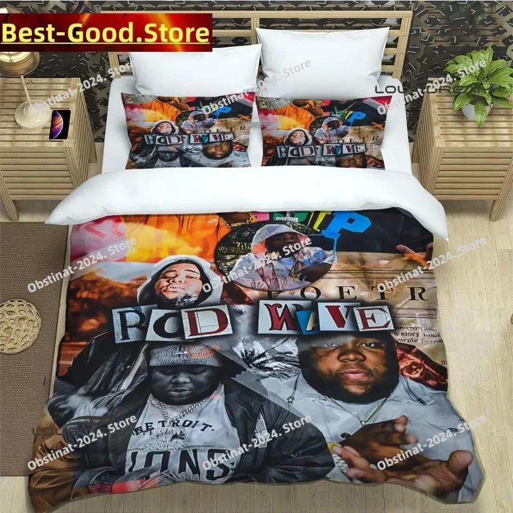 3D Print Fashion Rapper Rod Wave Bedding Set Boys Girls Twin Queen King Size Duvet Cover Pillowcase Bed Boys Adult Bedroom