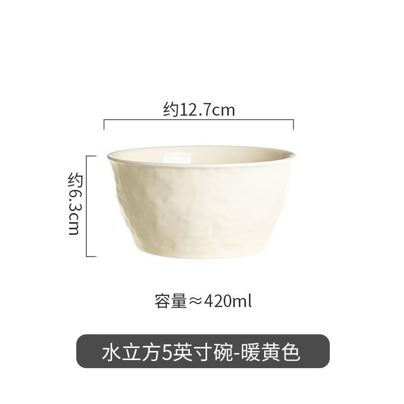 Creative Cream Wind Ceramic Dishes And Plates Household Household Housewarming Gifts Water Cube Rice Bowls Dishes And Plates Tableware Set Combination