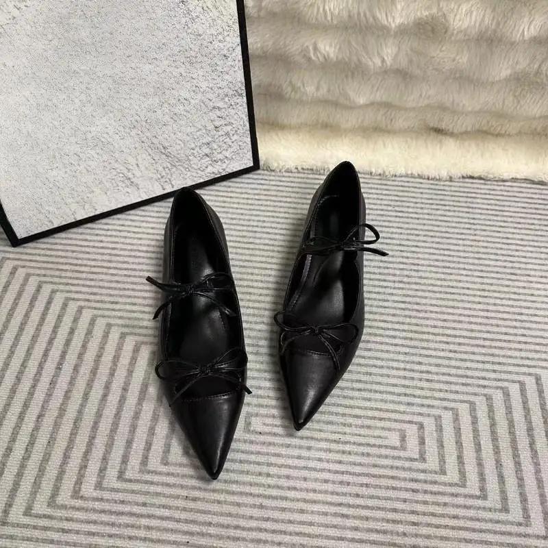 Fashion Butterfly-knot Women Mary Jane Shoes Fashion Pointed Toe Internal Elevation Shoes Spring Autumn Ladies Elegant Dress Pumps