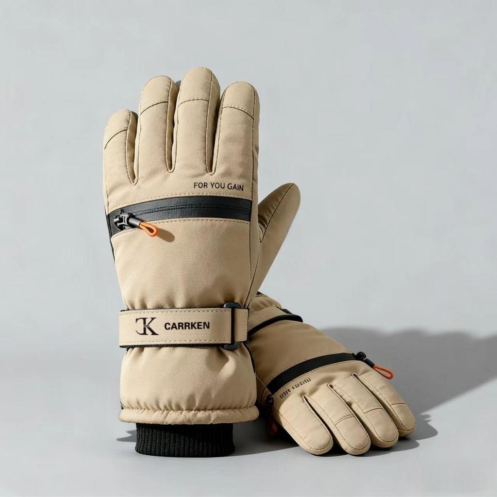 Unisex Polar Astarlı Kayak Eldivenleri: Erkek & Kadın Kayak Eldivenleri, Kadın Öğrenci Kayak Eldivenleri, Dış Mekan Elektrikli Bisiklet Eldivenleri, Erkek Kışlık Parmaksız Eldivenler