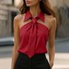 Top Primaverili da Donna Camicetta con Nodo sul Davanti Camicie Estive da Donna Top Eleganti da Donna Abbigliamento da Ufficio alla Moda