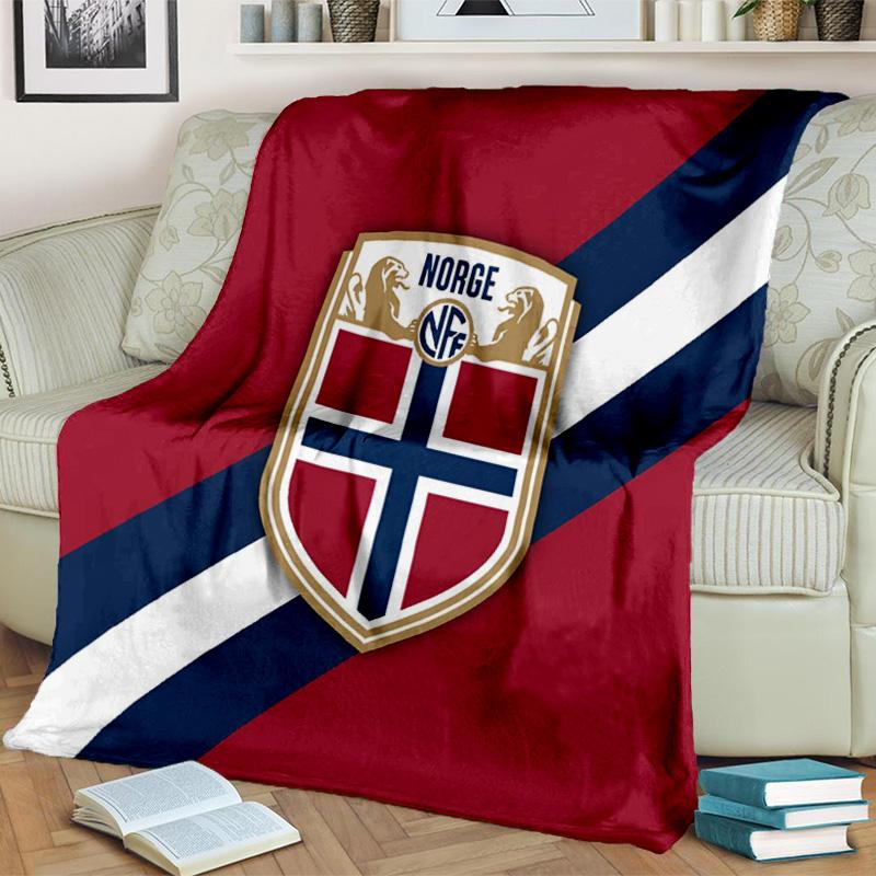 Norwegian Football Crest Blanket Suitable for Sofas, Beds, Offices, And Camping - Perfect Gift for Halloween Christmas