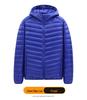 Men's Lightweight Hooded Down Jacket - Short Stand-Up Collar, Casual and Warm for Winter