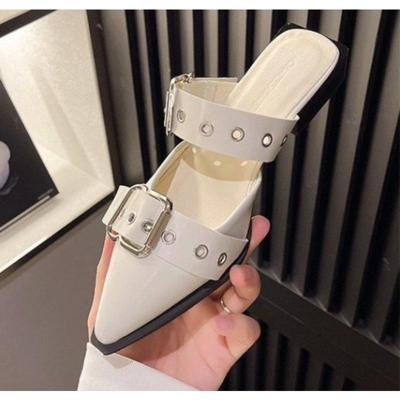 New Style Popular Women Sandals Shoes Pointed Toe Spring Shallow Footwear Slingbacks Ladies Sandals Flats Shoes Big Size