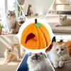 Halloween Pumpkin Shaped Cat Bed Comfortable Cave Bed Fully Wrapped Cave House for Winter Home Indoor Pet Warmth