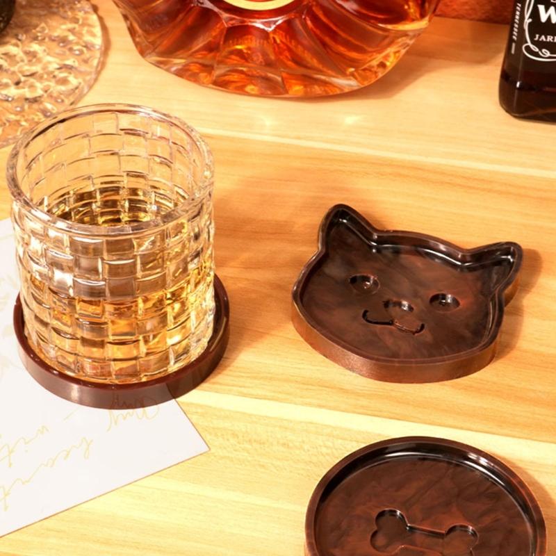 Niedliche Katzen Knochenform Untersetzer Harzformen Haustier Tassenunterlage Silikonform Hitzeschutzmatte Formen für Heimdekorationen Werkzeug