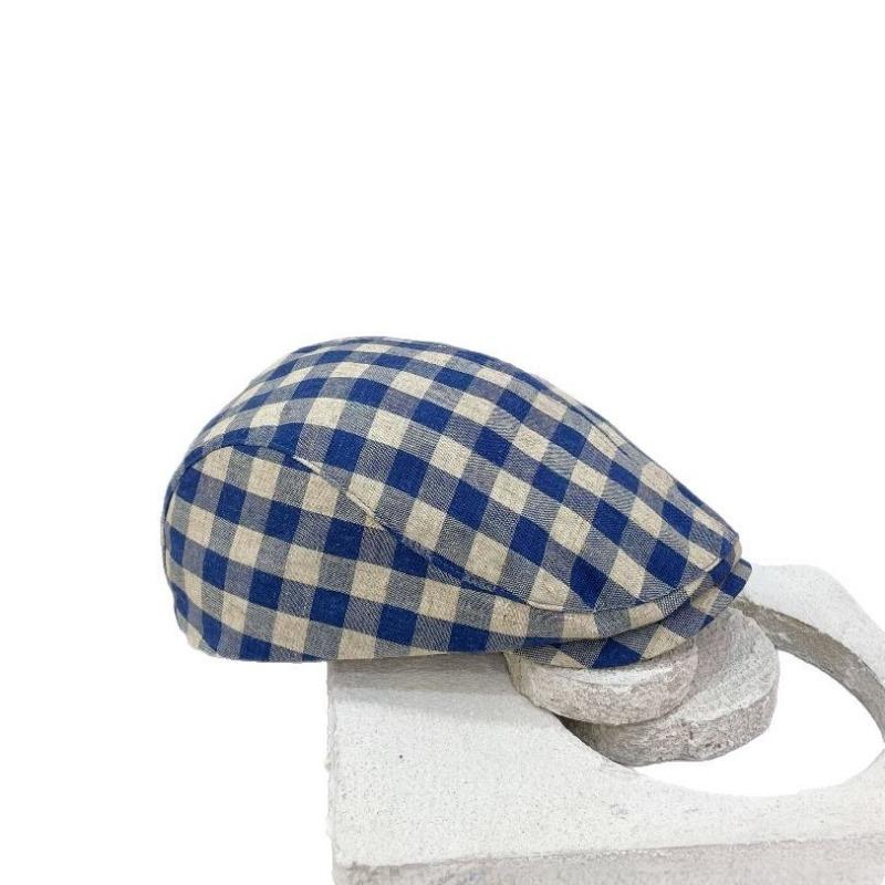New spring and summer hats women's plaid forward cotton splicing painter hats hot summer cotton hats