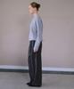 AHWE Brushed Herringbone Single-Pleat Slacks_Charcoal