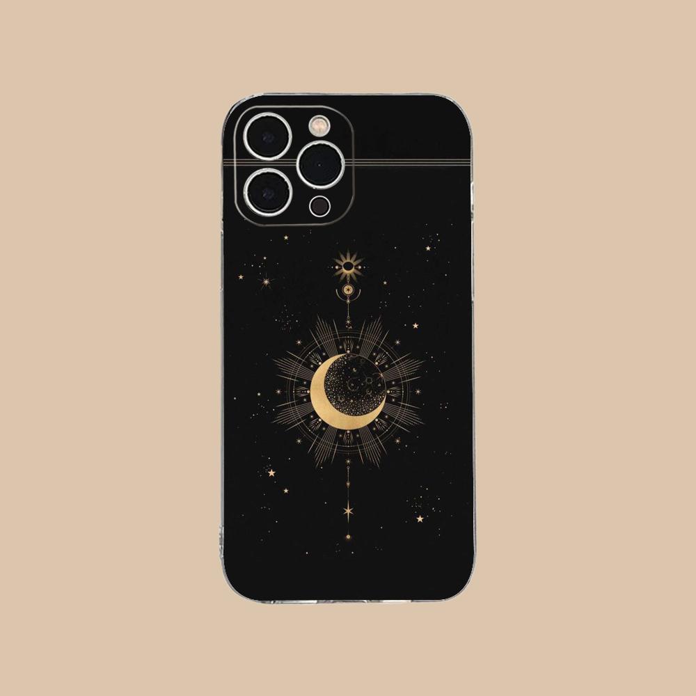 Sun Moon Mobile Cell Phone Case for iPhone 17 16 15 14 13 12 11 X XR XS Air Pro Max Plus Mini Clear Colorful Cover Cellphones