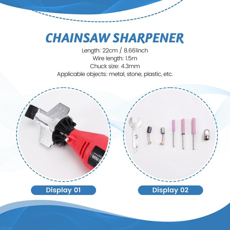 A96I-180W 5 Gears Electric Power Grinder Machine Electric Saw Grind Chainsaw Sharpening
