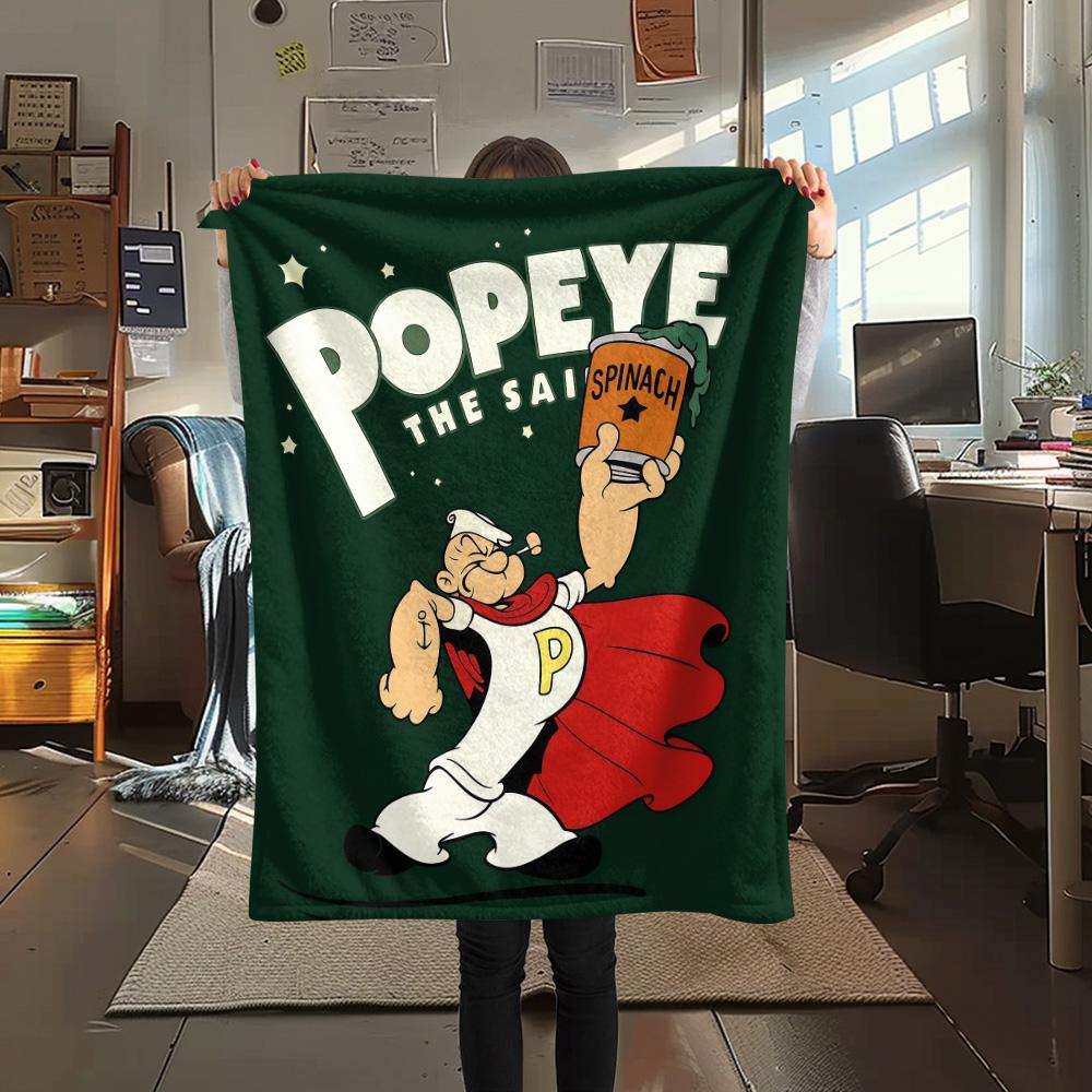 Popeye the Sailor Flannel Blanket, High quality Comfortable for All Seasons, Home Decor, Warmth and Comfort