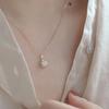 Jkeli 925 Sterling Silver Plated 14k Gold Shiny Zircon Flower Necklace for Women Girl Korean Temperament Exquisite Jewelry Gifts