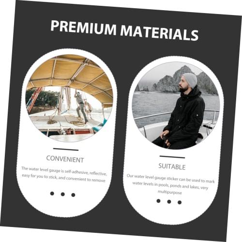 LEDMOMO 2-Piece Water Level Gauge, Self-Adhesive, Water Level Measuring Tool for Pools and Ponds, Reflective Scale Design, Convenient Water Level Mark