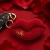 Red Lips Plush Doll Keychain - Cute Cartoon Bag Charm Gift
