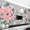 Moderne Blumen 3d Wallpaper Ball Kreis Wandmalereien Wohnzimmer Tv Schlafzimmer Home Decor Wandbild