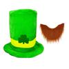 Multifunctional Parties and Event Comfortable Patricks Day Tops Hat and Beard Set Fashion Accessory Party Supplies
