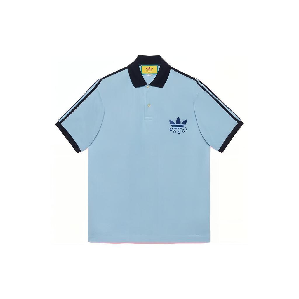 GUCCI x Adidas Originals SS23 Polo Shirt Men's Blue 700497-XJEVF-4807