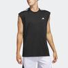 Tank Tops Men's Black Crew Neck Moderate Straight Fit IC2464