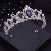Purple Crystal Wedding Crown for Queen Bridal Headdress Fashion Tiaras Hairwear Girls Prom Head Ornaments Jewelry