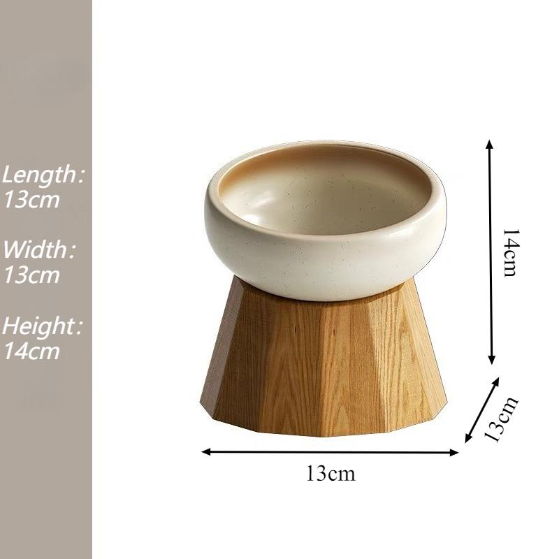 

Ceramics Cat Bowl Solid Wood Stand Cats Dogs Bowls Feeding Watering Cats Kitten Pet Dog Dish Kittens Puppy Pet Product Supplies