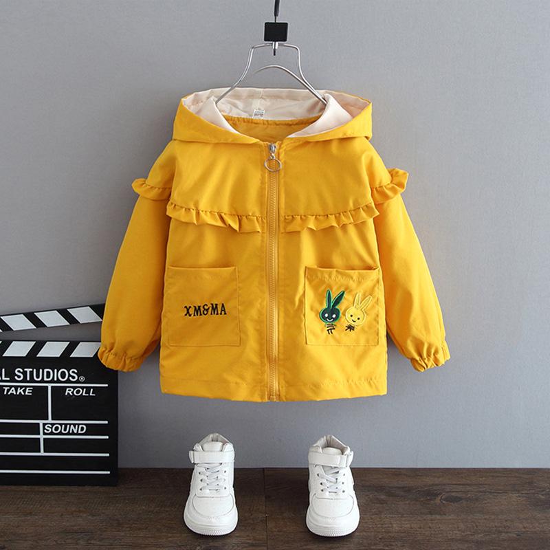 Jachetă de primăvară/toamnă pentru fete în stil coreean, îmbrăcăminte exterioară la modă pentru copii 1-3 ani, palton trench pentru bebelușă