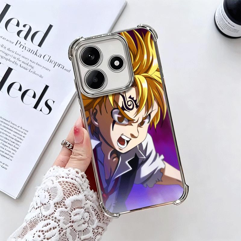 Sept Péchés Capitaux Meliodas Coque de Téléphone Souple Pour Xiaomi Redmi Note 14 15 Pro Plus 13 12 11S 11T 5G 10 9S 9 Placage Anti-Chute Fu