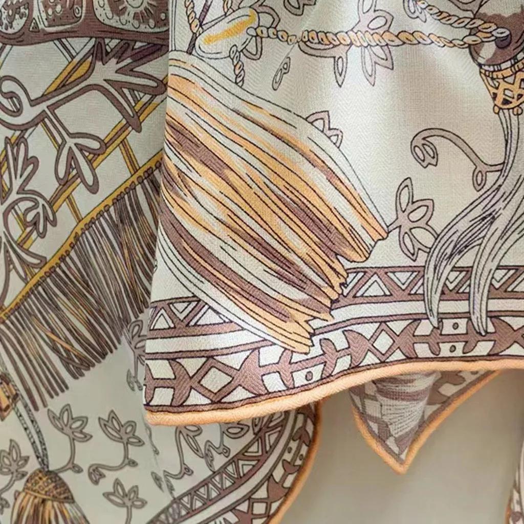 130 CM Silk Wool Scarf Women's Large Square Scarf Silk Scarf New Cashmere Versatile Shawl Thin