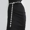 New European and American InS-style Carved Alloy Waist Chain with Black and White Western Buckles, Elegant Women's Belt
