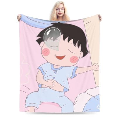 Anime Chibi Maruko Chan Blankets Fleece Textile Decor  Multi-function Lightweight Throw Blankets for Sofa Office Bedspreads