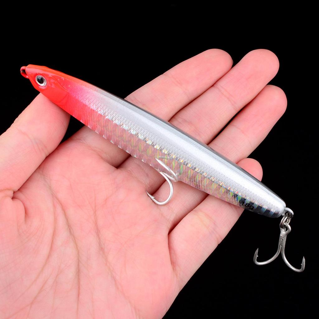 Clearance Long-Throw Casting Pencil Lure with Four-Fold Blood Groove Hook for Bass Fishing