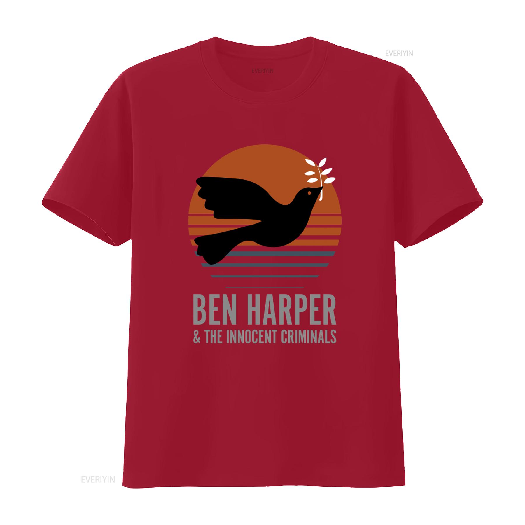 

Vintage Style Ben Harper the Innocent Criminals T shirt with Bird Sun Design vintage Washed Slightly Stylish homme fashion S