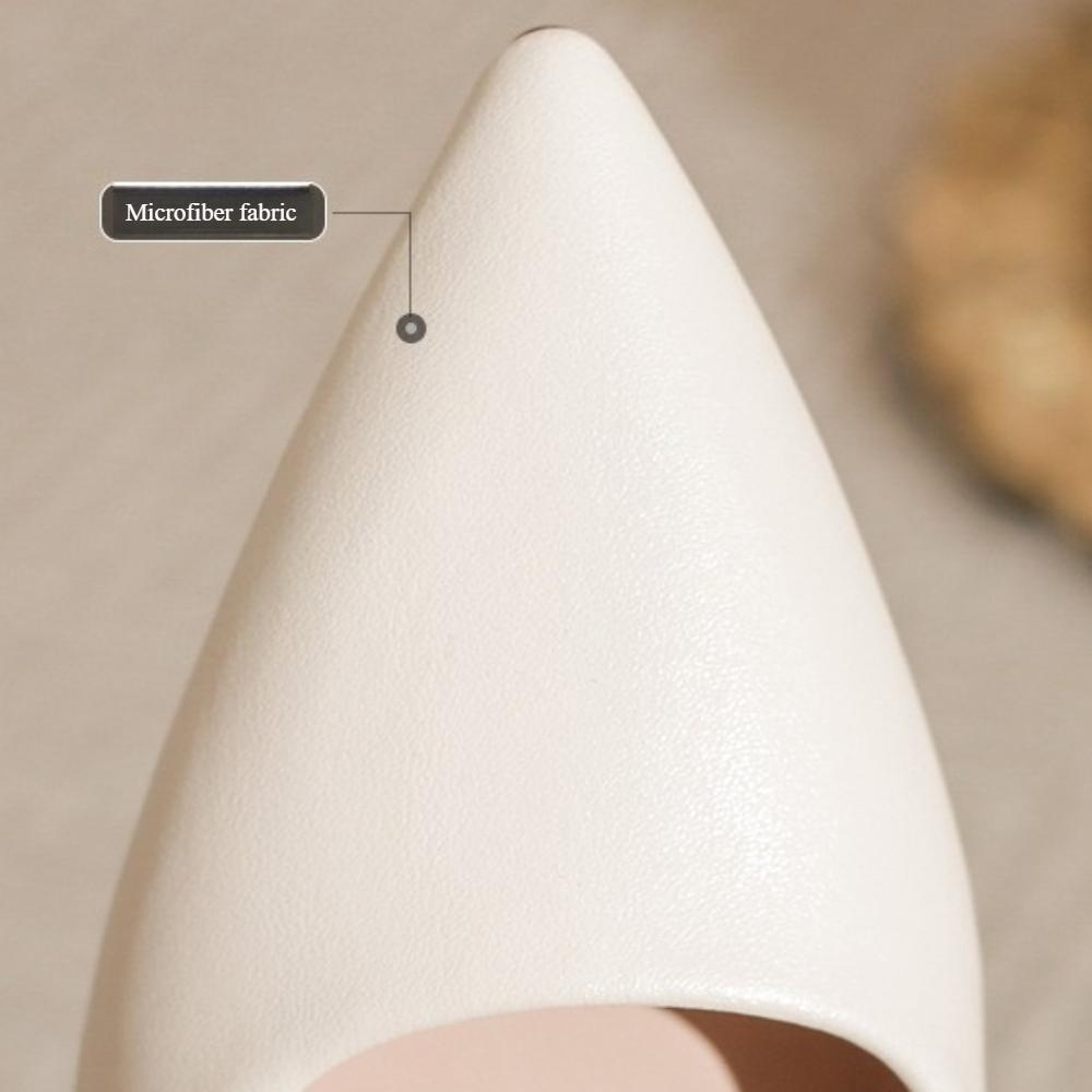2026 Neue Damen-High Heels aus weichem Leder - Dünner Absatz Spitz zulaufende Spitze Off-White Professionelle Arbeitsschuhe, Ermüdungsfreie Füße, XCY41-Y5-8