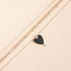 Elegant Drip Glaze Heart Charm Necklace Multi Layering Pendant Jewelry Accessory Adjustable Length Retro Design