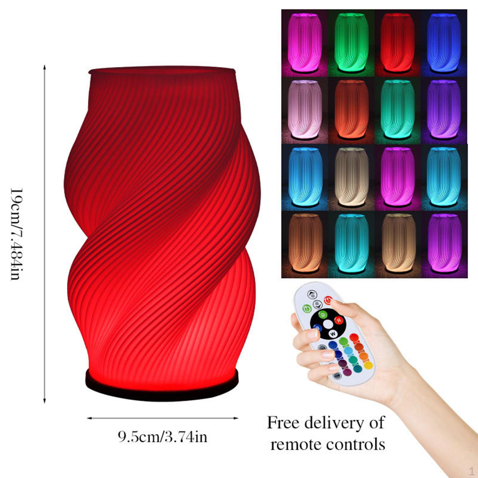 

Светодиодная ваза-ночник, напечатанная на 3D-принтере, декоративный горшок, ночник ручной работы для цветов, для дома Style C