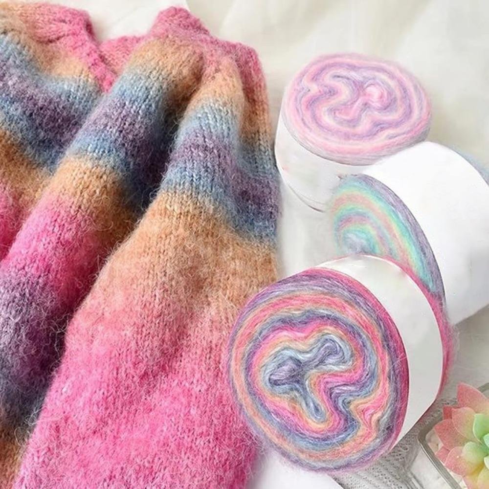1pc Mohair Yarn Color Knitting Thread, Luxurious Yarn for Knitting Scarf Sweater Shawls Crochet