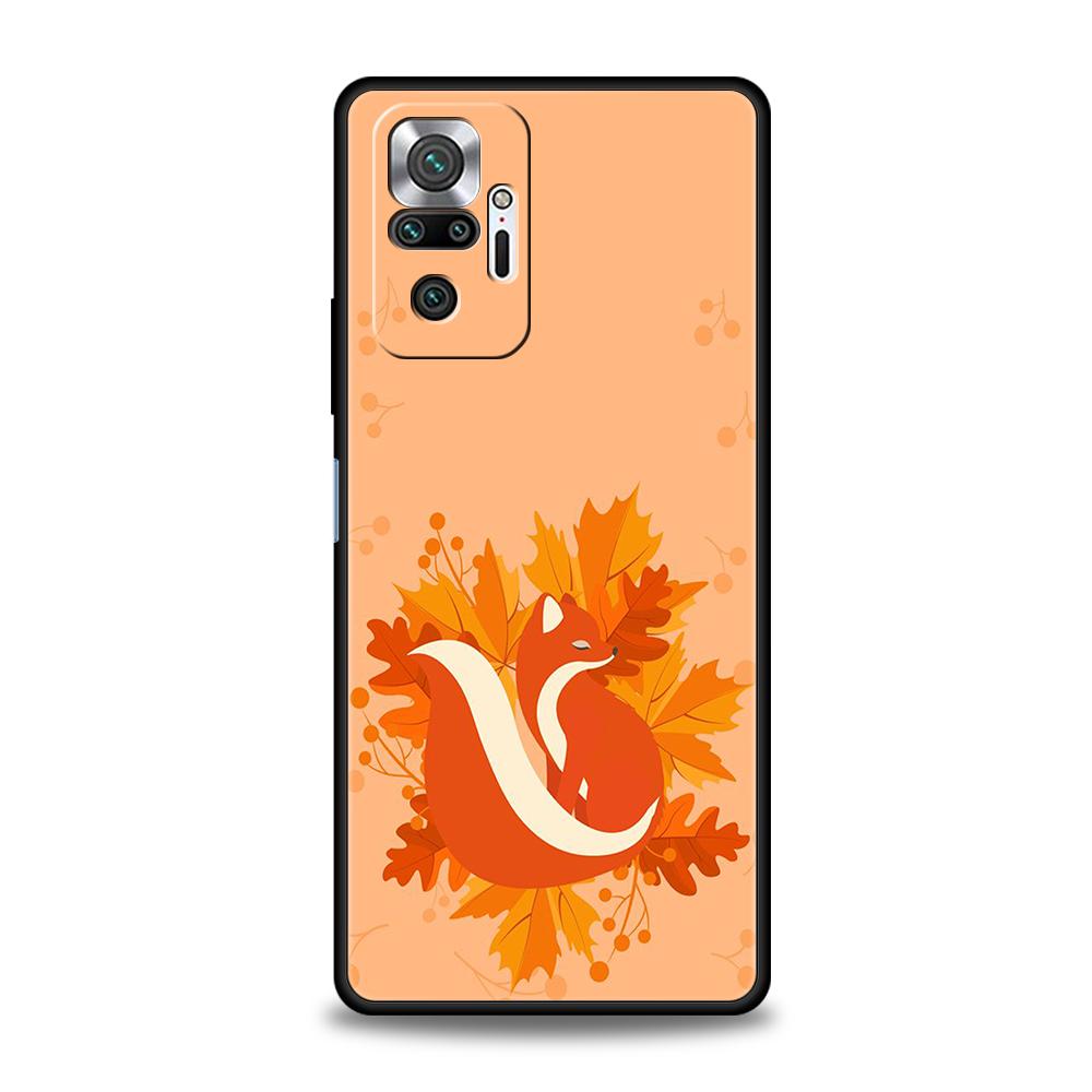 

Чехол для телефона «Листья осень лиса тыква Хэллоуин» для Xiaomi Redmi Note 12 5G 10C 10 11 9 8 Pro Plus 9S 7 8T 9T 9A 8A 9C K50 Redmi Note 8T