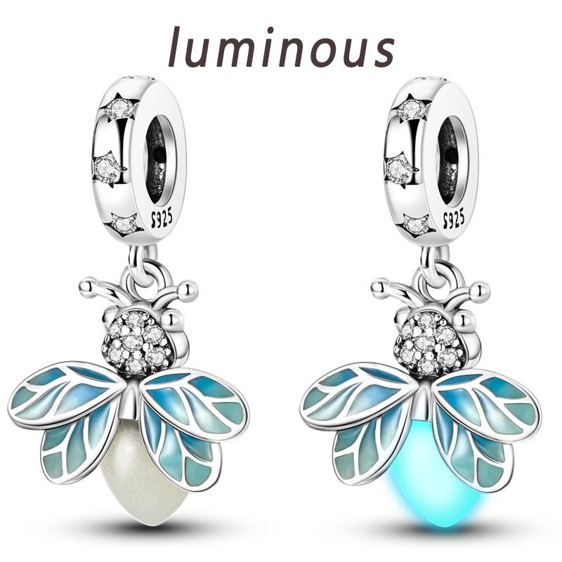 S925 Silver Charm Star Moon Firefly Travel Heart Pendant Fit Original  Beads Making Fashion Woman Jewelry Dangle Charms