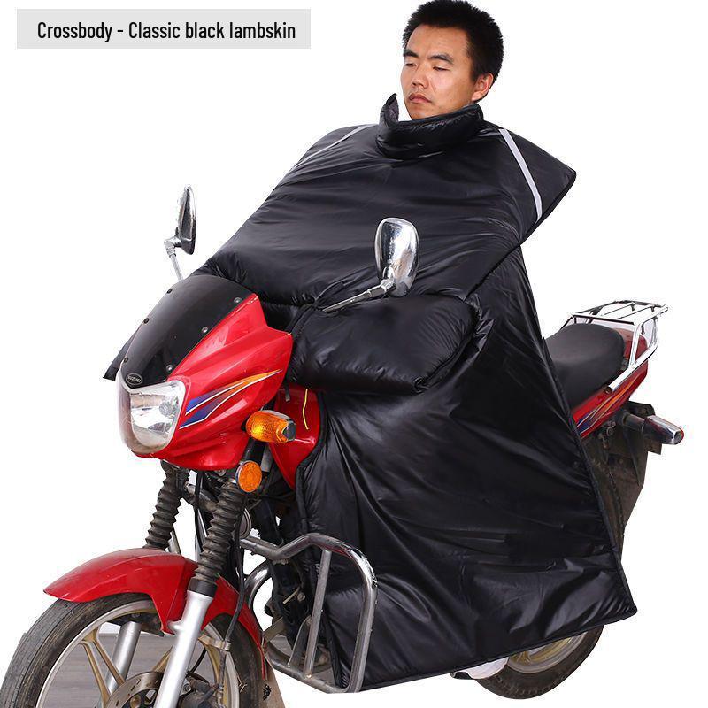 Motorcycle Windshield Plush Knee Pads & Windproof Quilt (Crotch Beam, Thickened, Waterproof, Warm)