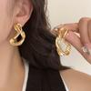 Golden Twist~ French Old Gold Twist Arc Line Earrings Cold Wind Niche Earrings Design Sense Earrings Women