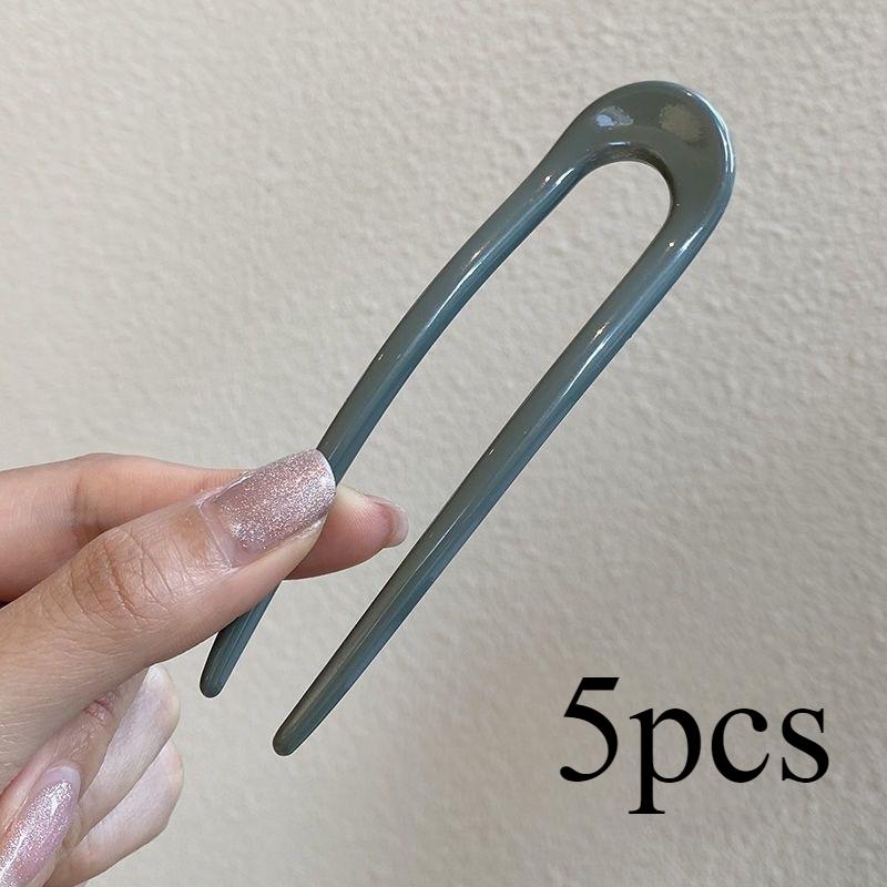 

Шарообразная головка Артефакт Шпилька для волос в китайском стиле Простая современная U-образная шпилька для женщин с волосами на затылке 5pcs зелёный