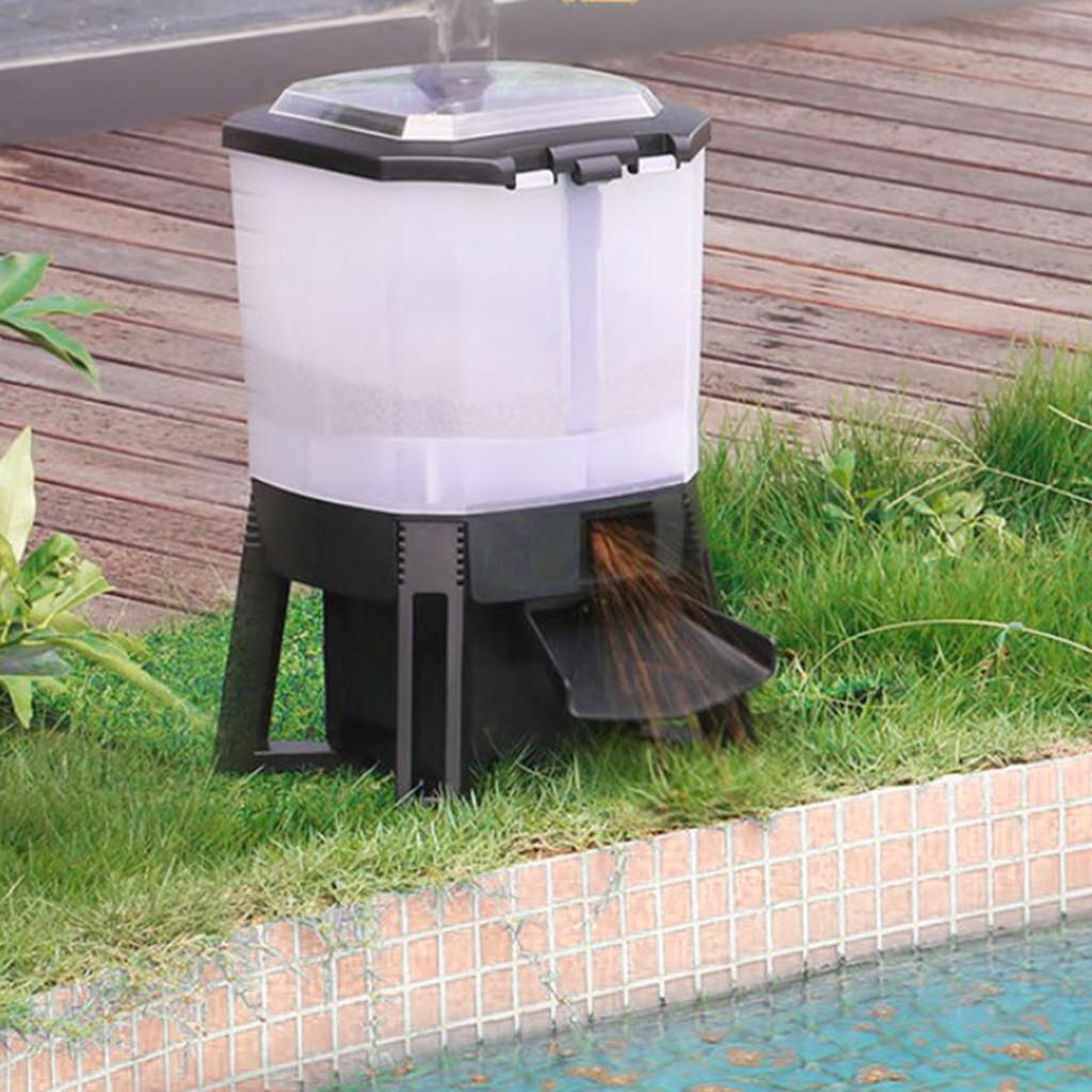 New Timer Fish Pond Digital Food Dispenser Fishpond Intelligent Timing Feeding Device Adjustable Solar Automatic Aquarium Feeder