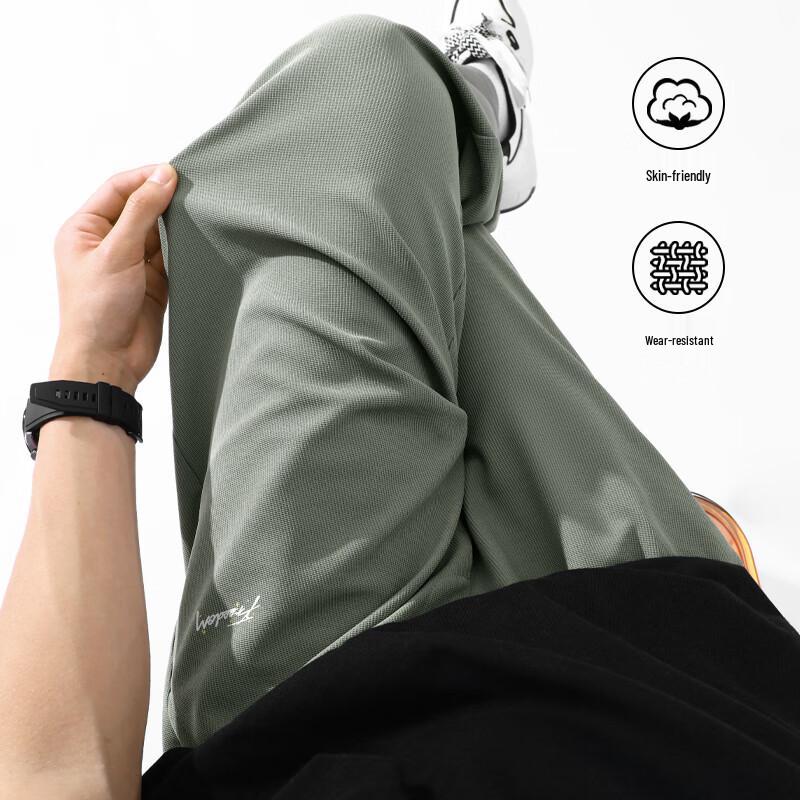 Baleno Herren Waffelstrick Weitbeinige Gerade Freizeithose