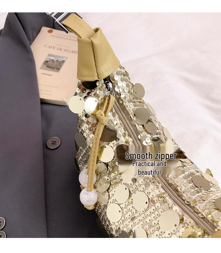 Niche Design Women's Sequin Underarm Shoulder Bag - 2025 Spring Fashion