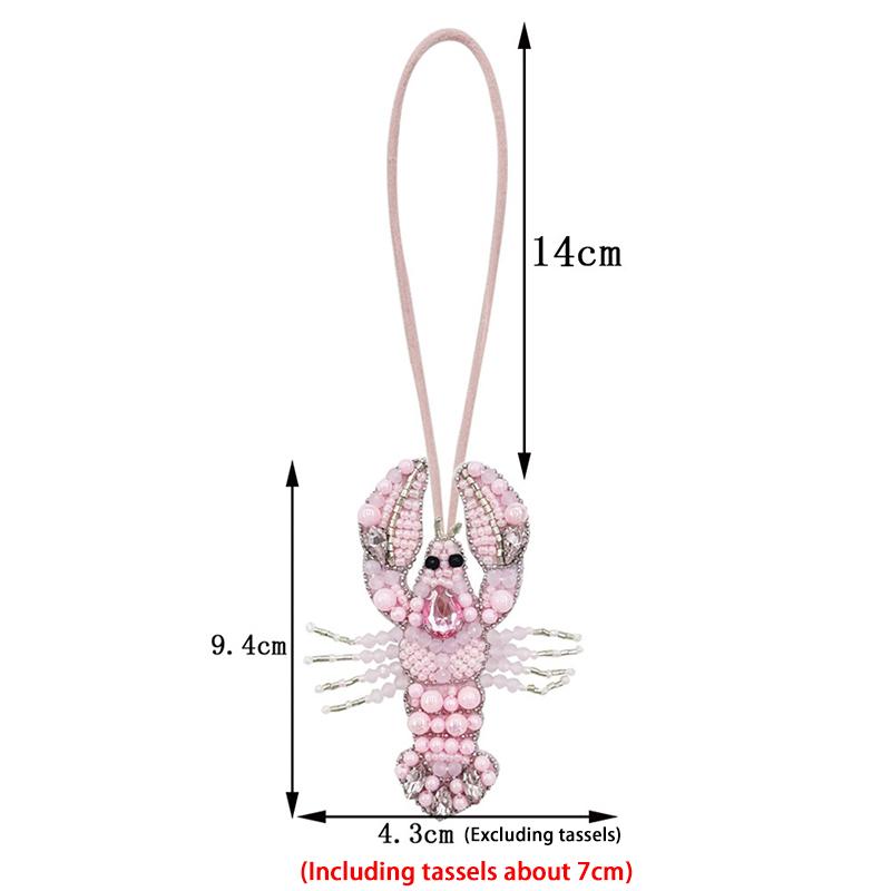 Crayfish  Beaded Bag Pendant Crab Bag Accessories Cute Creative Bag Decorative Chain Lanyard