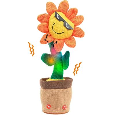 Dancing Sunflower Toy, Talking Cactus with Sound Reactions, Plays 120 Songs, Records, and Talks, USB Rechargeable, Educational Toy for Early