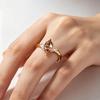 Light luxury style hot sale inlaid horse eye shape synthetic zircon women's ring gold women's ring manufacturer