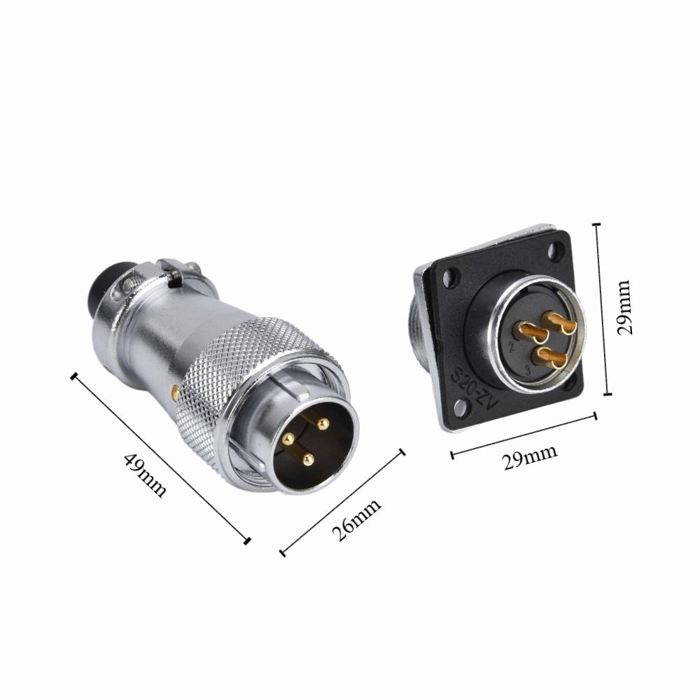 Zinc Alloy Aviation Male Female Plug WS20 Electrical Power Connector  DC Applications